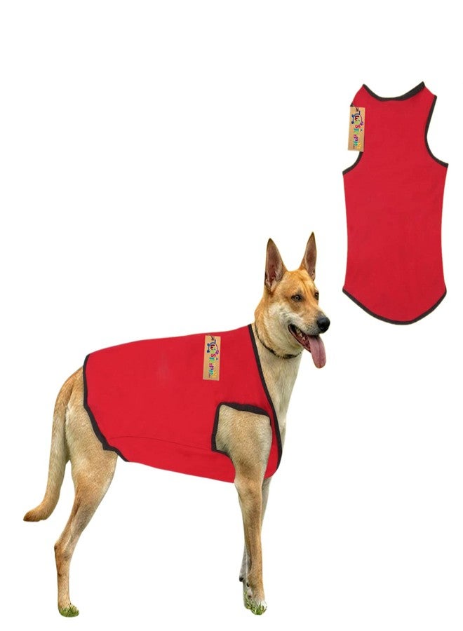 Western Era Soft Cotton Dog T-Shirt, Comfortable Dog Clothing, Sleeveless Vest Puppy Outfit, Apparel (Red) (Medium - 18inches) - Image 3